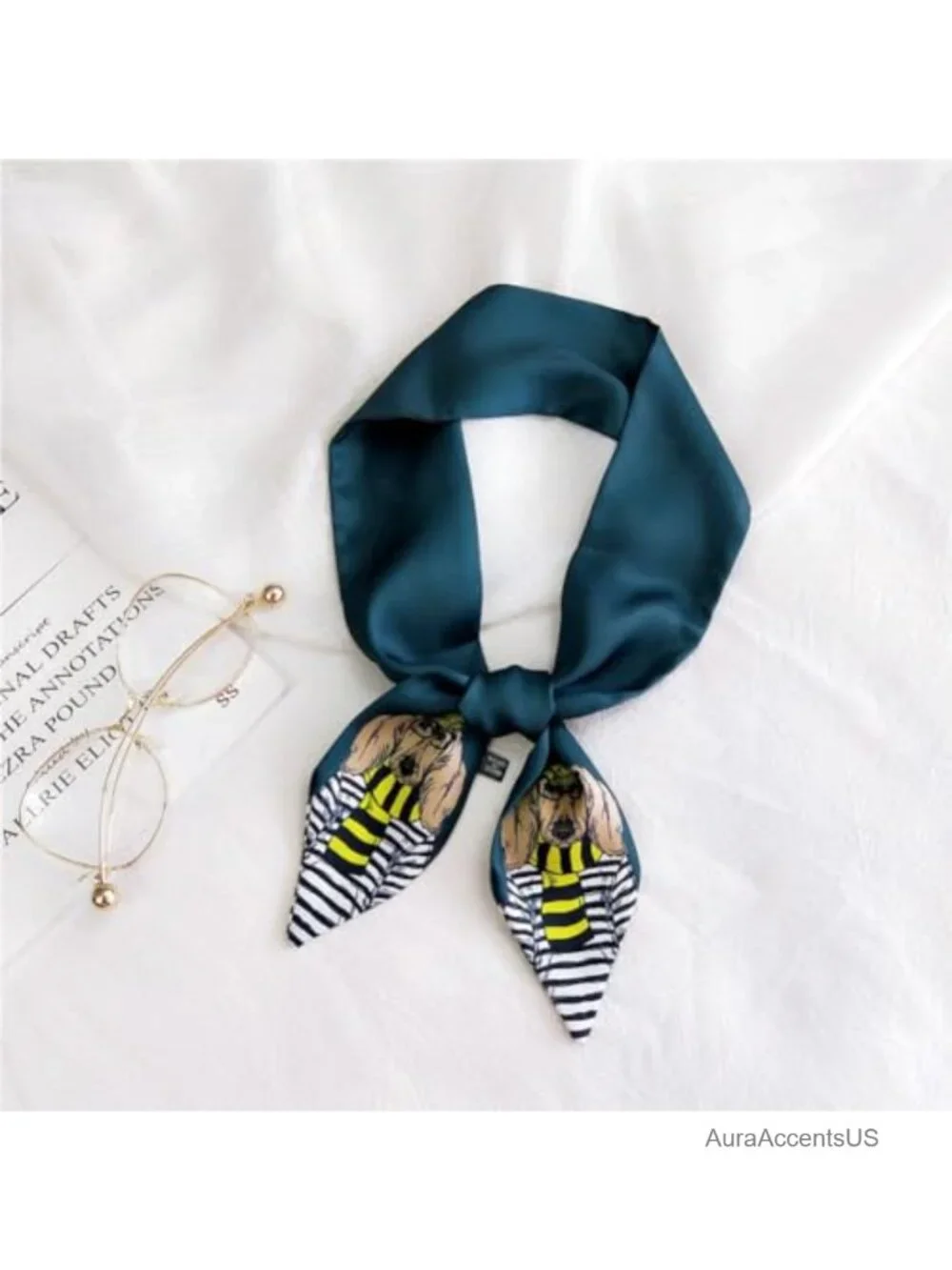 Polyester Imitation Silk Fashion Scarf - Multifunctional Neck Hair Handbag